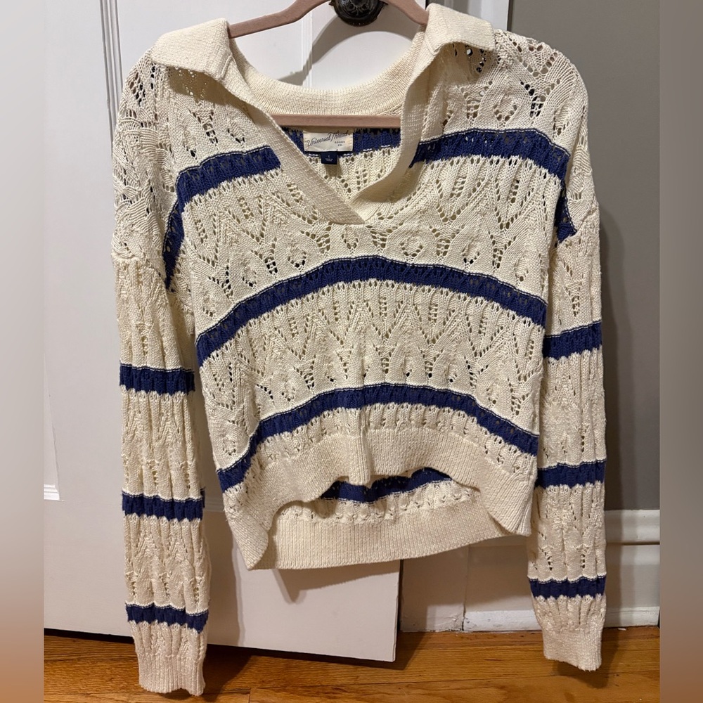 Boho knit striped sweater size small